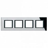 Рамка 4 поста UNICA CLASS, черное стекло | код. MGU68.008.7C1 | Schneider Electric